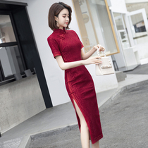 Red cheongsam 2021 new mother wedding wedding dress young noble high-end bride toast