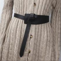 First layer cowhide wide knot belt Women fashion decoration sweater skirt coat Korean version of simple accessories dress