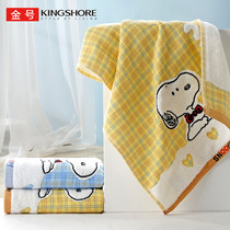 Gold Snoopy cotton towel cotton double layer gauze untwisted embroidered face towel soft water absorption natural refreshing