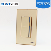 Chint switch socket 120 type NEW9E series 120*60 socket Zhitai two open dual control switch