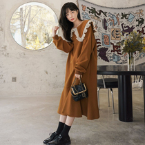 Pregnant women's spring dress dress fashion spring and autumn 2021 new tide mom loose knee lapel dress spring