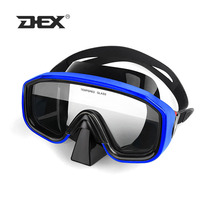 DEX professional diving mirror mask adult men and women large field of vision HD anti-fog liquid silicone fit wrap wrap