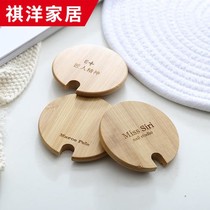 ROUND UNIVERSAL CUP LID WOOD MARK CUP CERAMIC GLASS CUP LID NATURAL ENVIRONMENT PROTECTION CUP LID SPOON STAINLESS STEEL STRAW