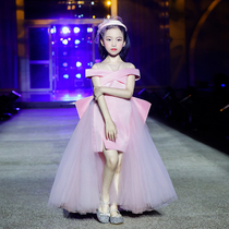 Girls princess dress dress summer 2021 new high-end light luxury childrens model catwalk little girl piano performance suit