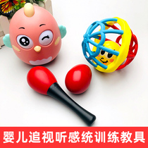Baby sledgehammer baby hand rocking bell newborn red ball Gripping The Audiovisual Training Puzzle Early Teaching Toy