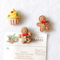 Gingerbread Man cake Christmas biscuit I pin Cork felt message wall creative decoration photo food play