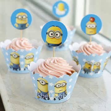 cup cake 婚礼 小黄人百日宴生日甜品桌 鲜奶纸杯蛋糕 上海市配送