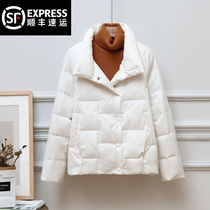 New large size light down jacket womens short thick 2021 new white duck down loose warm winter coat
