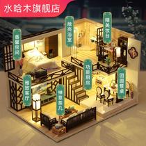 diy hut china wind loft elegant handmade small house submodel assembled toy birthday gift woman