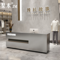 Modern and simple stainless steel cashier Restaurant milk tea shop bar clothing shop small industrial style counter reception