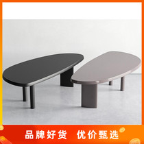 Solid wood oval dining table Nordic modern desk simple desk design sense conference table long table negotiation table custom