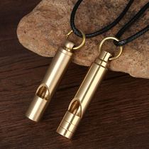 Brass Outdoor Lifesaving whistles Bamboo Knuckle Key Clasp Pendant Children Competitions Treble Sentinel Mountaineering Training Dress 