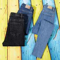  High-waisted jeans womens autumn thin section 2021 new elastic tight pencil thin plus size fat mm small feet pants