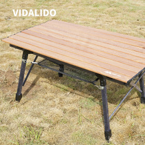 TNR outdoor wood grain aluminum alloy folding table lightweight camping folding table adjustable height folding table picnic table
