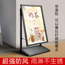 Outdoor billboard aluminum alloy poster stand Promotional display stand windproof recruitment display stand Store door standing card display card
