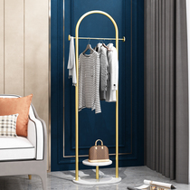  Nordic simple modern light luxury Marble double-pole wrought iron coat rack Metal hanger Floor-to-ceiling bedroom hanger