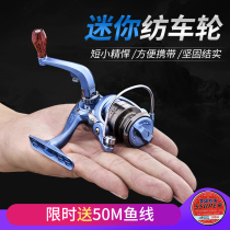 Delight Co-Small Fish Wheels Mini Super Small Stainless Steel All-metal Fishing Wire Raft Fishing Ice Fishing Rod Wheel Road Subspinning Wheel