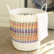 Dirty clothes tube light luxury storage basket laundry basket rattan blue dress toy frame home Net red clothes