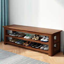 Solid wood shoe-changing stool Nordic home door shoe rack shoe cabinet sitting stool integrated shoe stool can sit long strip test shoe stool