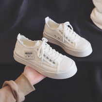 Joe Dima thick-soled white shoes womens summer thin 2021 new height-increasing explosion wild breathable white canvas shoes