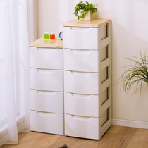 Love Lith Childrens Storage Cabinet Narrow IRIS Plastic Drawer Cabinet Small Finishing Cabinet Thickened Alice Baby Wardrobe