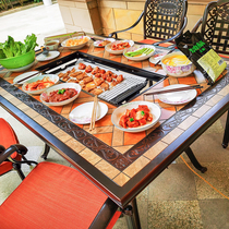 BBQ table outdoor courtyard home smokeless electric grill Grill charcoal grill available for commercial outdoor table and chair combination