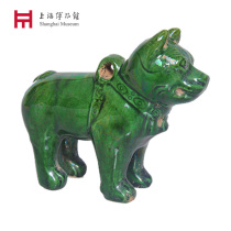 Shanghai Museum East Han green glaze pottery dog re-engraved ornaments creative gifts study ornaments Teachers Day gifts