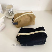 ins style simple canvas hand carrying cosmetic bag travel wash bag travel portable storage bag bag female
