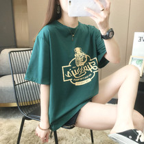 T-shirt womens short sleeve ins tide Net Red early spring 2021 new summer Korean version of loose half sleeve Super fire body shirt top