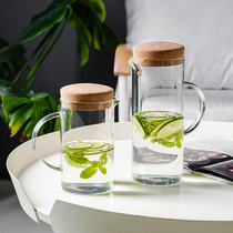 Cold water kettle Glass high temperature resistant Japanese household cold water cup Large capacity living room kettle European juice jug drop proof