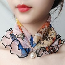 Summer sunscreen netting small collar female neck scarf spring and autumn thin fashion wild summer face cover scarf