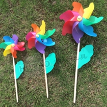 Colorful windmill windmill decoration spring outing toy outdoor plastic rotating color kindergarten wooden pole large