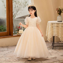 Childrens Gown Flower Boy Wedding Little Girl Princess Dress Fluffy Girl presenter Piano Playing Evening Gown