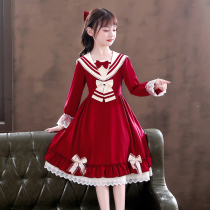 Girl dress autumn 2021 new children autumn Lolita skirt big children childrens clothing autumn princess dress women
