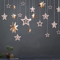  Star pendant Shopping mall style theme cloth Kindergarten small class ring charm decoration round piece pull flower hanging