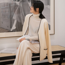 AmandaX elegant undefeated 2 60 wool heavy lbs thickened retro-rolled side knit cardiovert