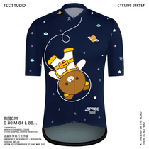 TOSO STEP Summer Cartoon Space Bear Short Sleeve Riding road bike Breathable Sweatshirt for men and women
