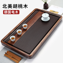 North American walnut solid wood tea tray inlaid with German bakelite tea table Household simple dry bubble living room tea sea tea tray