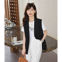 Island Breeze slim-fit slim suit vest acetate jacket temperament medium-long outer sleeveless vest suit