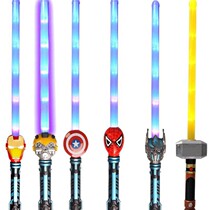 Glow stick Toy Sword Big knife Telescopic Spider-man Boy O Christmas Glow stick Warrior Tableman