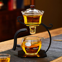 Kung Fu tea set household set of semi-automatic glass lazler tea maker magnetic net red pure handmade teapot set