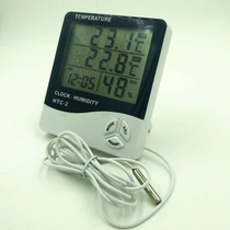 HTC-2 large screen precision hygrometer Household indoor and outdoor alarm clock thermostat table Digital display electronic with probe