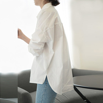 Tide brand white shirt women 2021 new foreign style casual large size jacket Korean design sense niche loose shirt