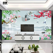 TV Bamboo Wood Fiber Integrated Wall Plate New Chinese House and Film Wall Decoration Closed Room Sofa Wall