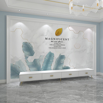 Nordic wind TV Bamboo wood fiber board modern simple imitation marble wall board living room bedroom wall shelter