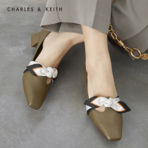 (Hot product return)CHARLESKEITH WOMENs SHOES CK1-60580184 BOW SQUARE toe HEEL shoes