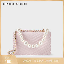 CHARLESKEITH women bag CK2-80151021-1 small square bag pearl chain shoulder bag wedding bag