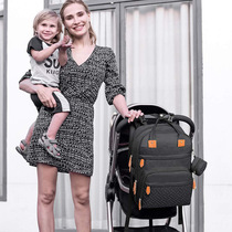 New Printed Multifunction Outdoor Mommy Bag Folding Crib Casual Fashion Double Shoulder Mother & Baby Bag