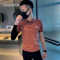 Polo shirt mens short-sleeved solid color high-end simple and versatile T-shirt fashion trend net red embroidery spirit guy half sleeve