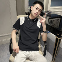 Polo shirt mens short-sleeved net red ruffian handsome slim-fit half-sleeved summer thin trendy brand T-shirt mens spiritual guy T-shirt